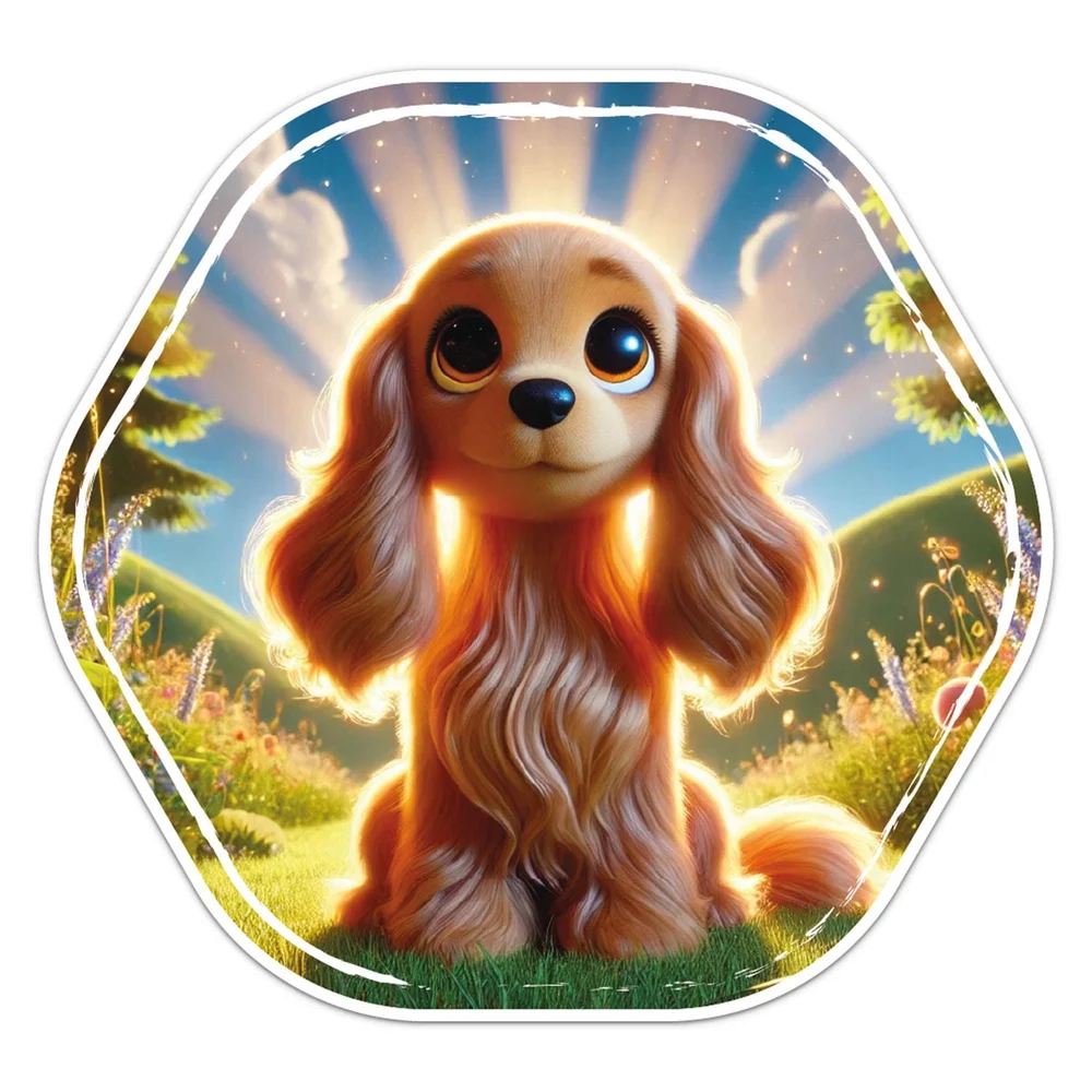 Sweet Cocker Spaniel Dog Vinyl Car Sticker Self Adhesive Decal for SUV Window and Travel Bag Exterior Decoration