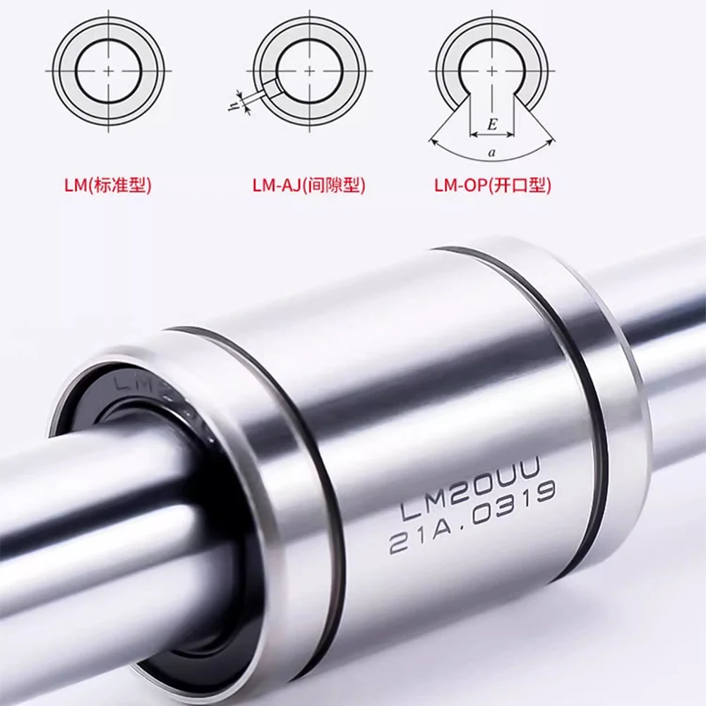 RXTNC LM100UU lm100uu GCr15 Linear Bearings high precision Sliding Extended Ball Guide Bushing