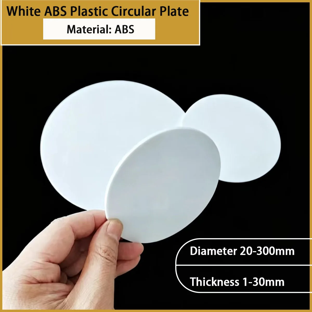 White ABS Plastic Circular Plate 20‑300mm Diameter Rigid Round Disc for Tooling Parts Decorative Bases Industrial Accessories