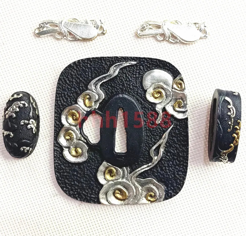 Exquisite Copper Brass Plated Gold Silver Tsuba Handguard Guard Fuchi Kashira Menuki For Japanese Samurai Sword Fittings