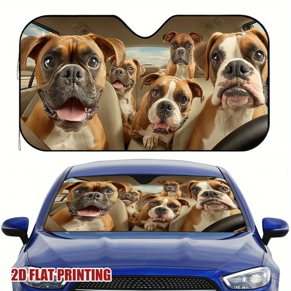 

1 шт. солнцезащитный козырек с принтом для путешествий и приключений для собак-боксеров — подходит, простая установка, прочный и стильный аксессуар для салона автомобиля для Pet Lov