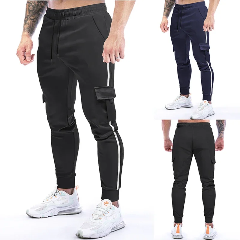 Pantaloni sportivi elastici da uomo pantaloni Casual pantaloni da Jogging traspiranti da uomo pantaloni sportivi da corsa ad asciugatura rapida abbigliamento uomo Streetwear