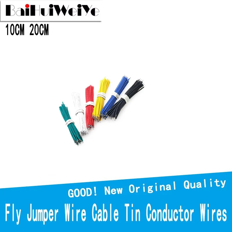 100PCS Tin-Plated Breadboard PCB Solder Cable 10CM 20CM Fly Jumper Wire Cable Tin Conductor Wires 1007-24AWG Connector Wire