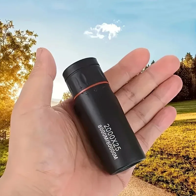 Telescopio Monocular Portátil HD 2000X25, Óptica Ligera para Acampar al Aire Libre, Senderismo, Pesca, Observación de Aves