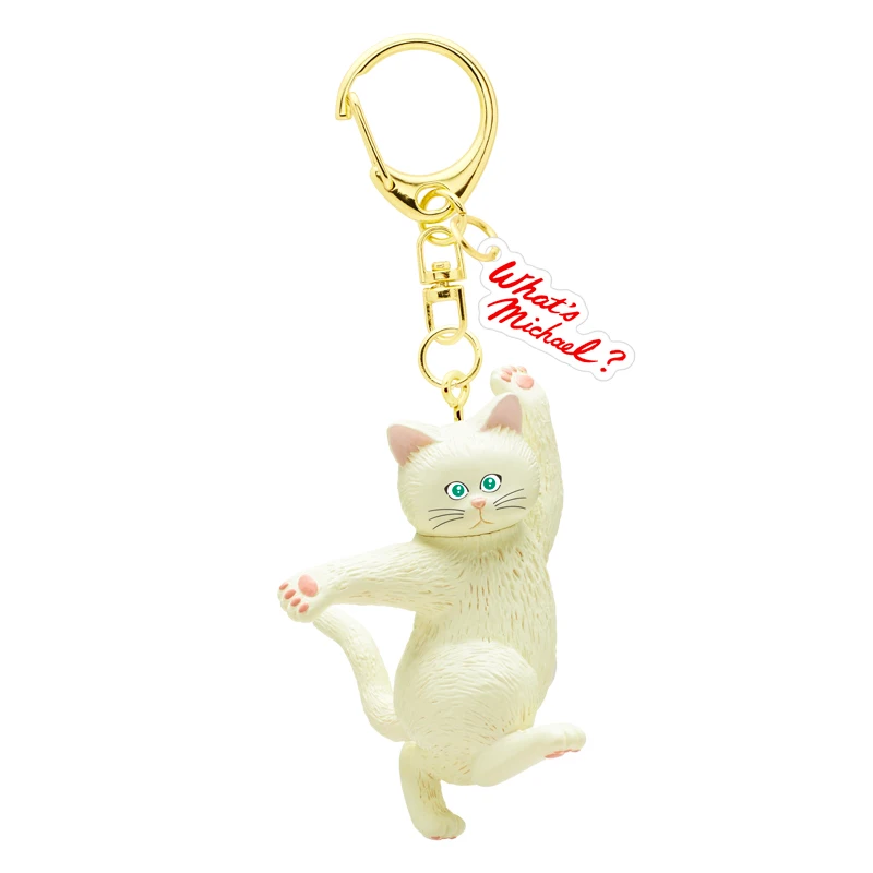 Originele Capsule Toys Kawaii Oranje Amerikaanse Korthaar Tabby Kat Sleutelhanger Maneki Neko Gelukskat Tas Hanger Kitten Gasha Figuren