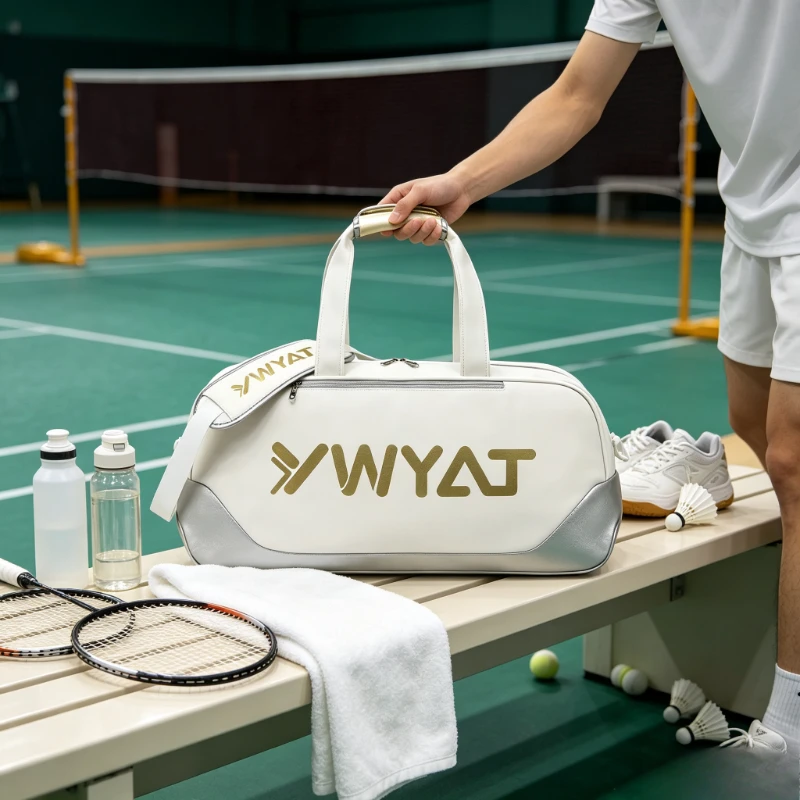 Badminton Shoulder Backpack & Handheld Tennis Racket Pouch, Sports Gear Storage Bag,Stain Resistant Easy Clean Scratch Proof Bag