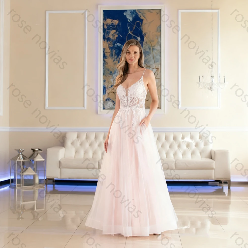 

Высокое качество, бежевое элегантное вечернее платье из тюля для длиной до пола, милое платье на тонких бретельках для выпускного вечера, кружевные аппликации по индивидуальному заказу