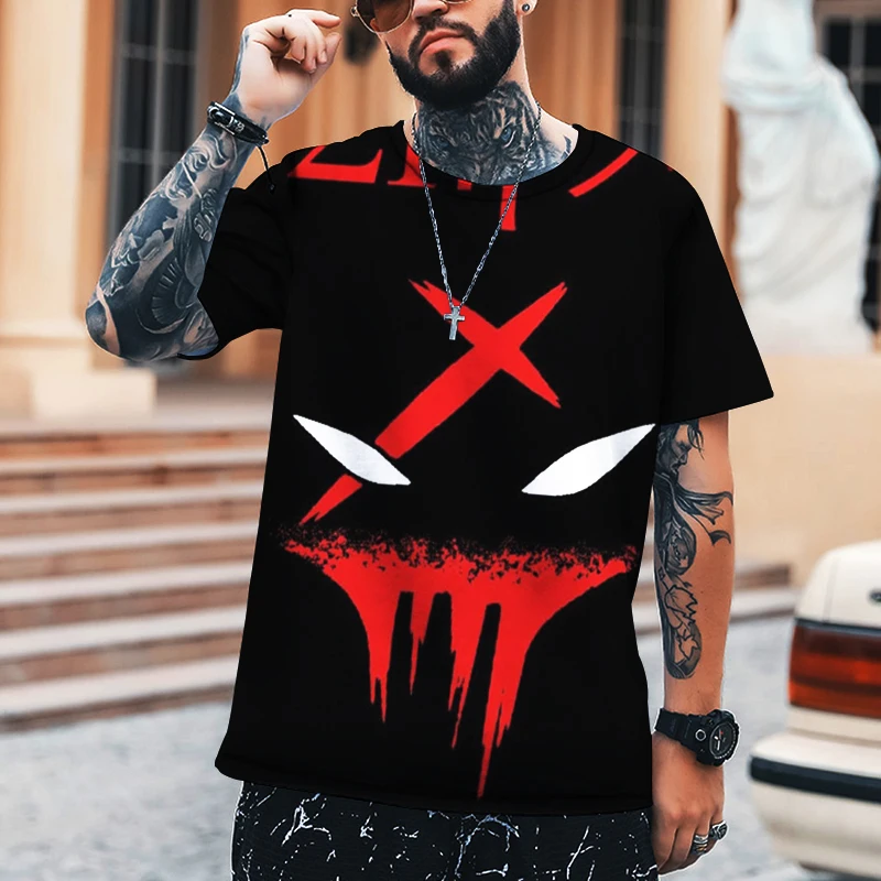 Xoxo نمط تي شيرت موضة الرجال الشارع تيشرت رياضي غير رسمي الذكور س الرقبة المتضخم تي شيرت 100% لايكا البوليستر جودة عالية