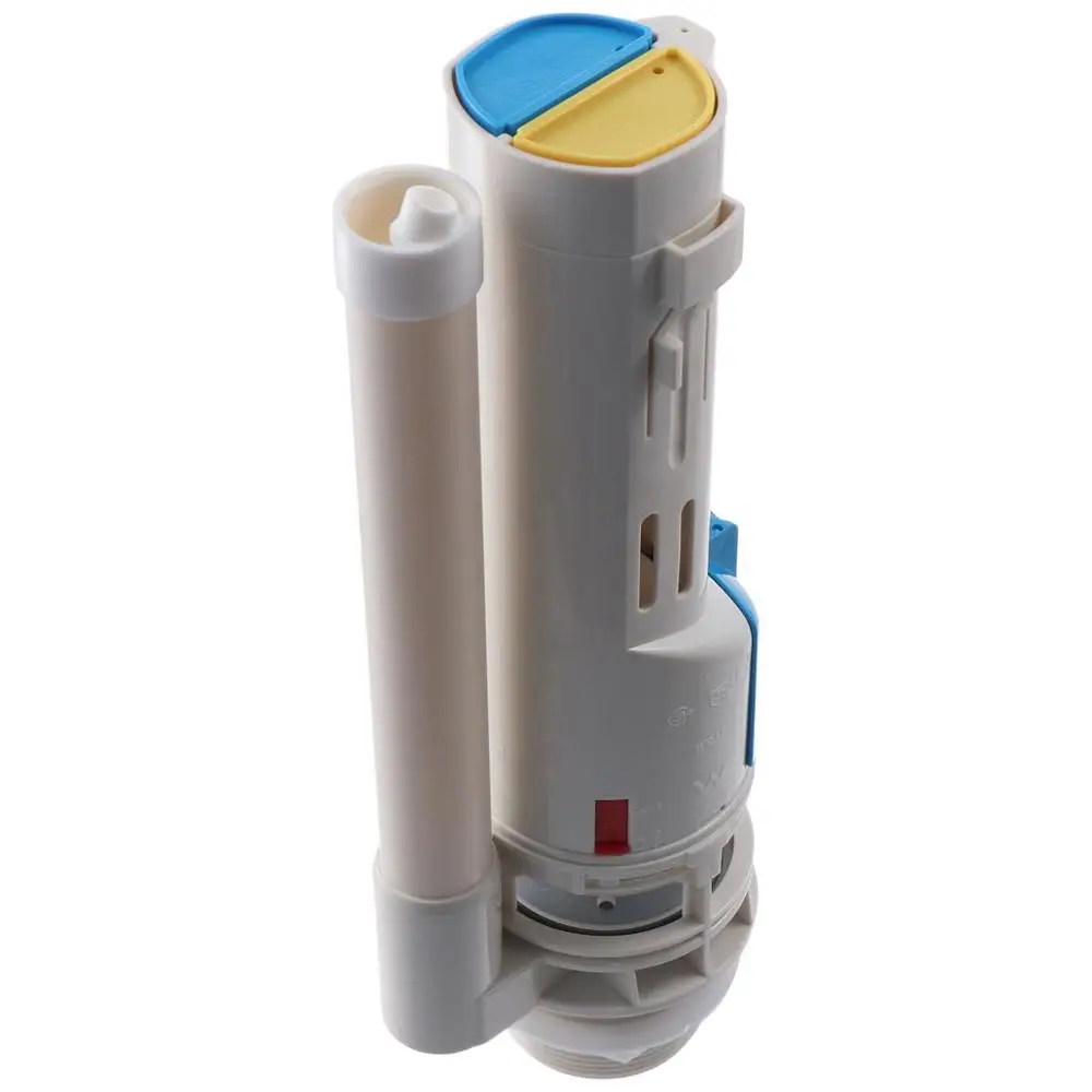 

White Toilet Flush Valves POM 2-Piece Water Tank Fittings Replacement Kit