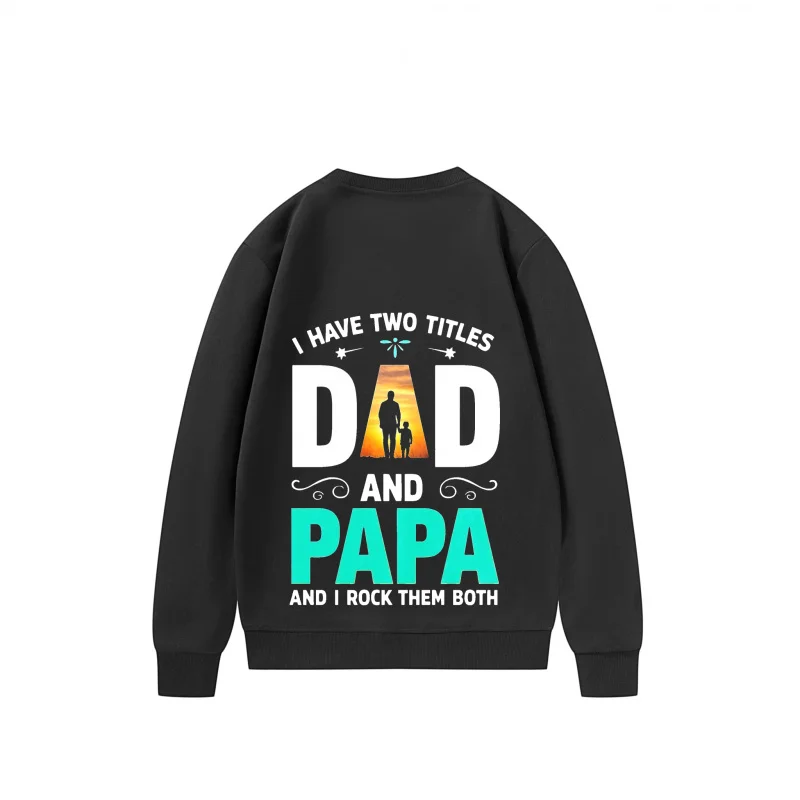 سويت شيرت رجالي Dad and Papa Rock كلاً من الرقبة الدائرية بلوفر مريح مناسب على الطراز القوطي ملابس الهالوين في عام 2025