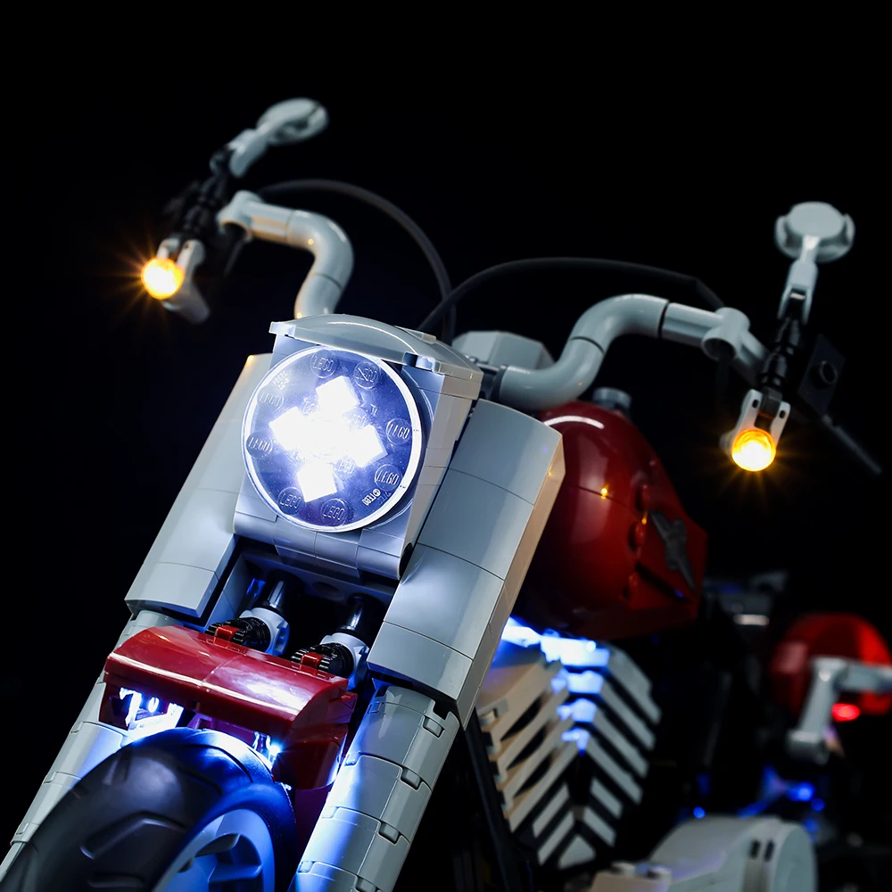 Kit de luz Led para motocicleta Harley Davidson Fat Boy, juego de bloques, modelo de motocicleta, Juguetes DIY, 10269, no incluye bloques de construcción