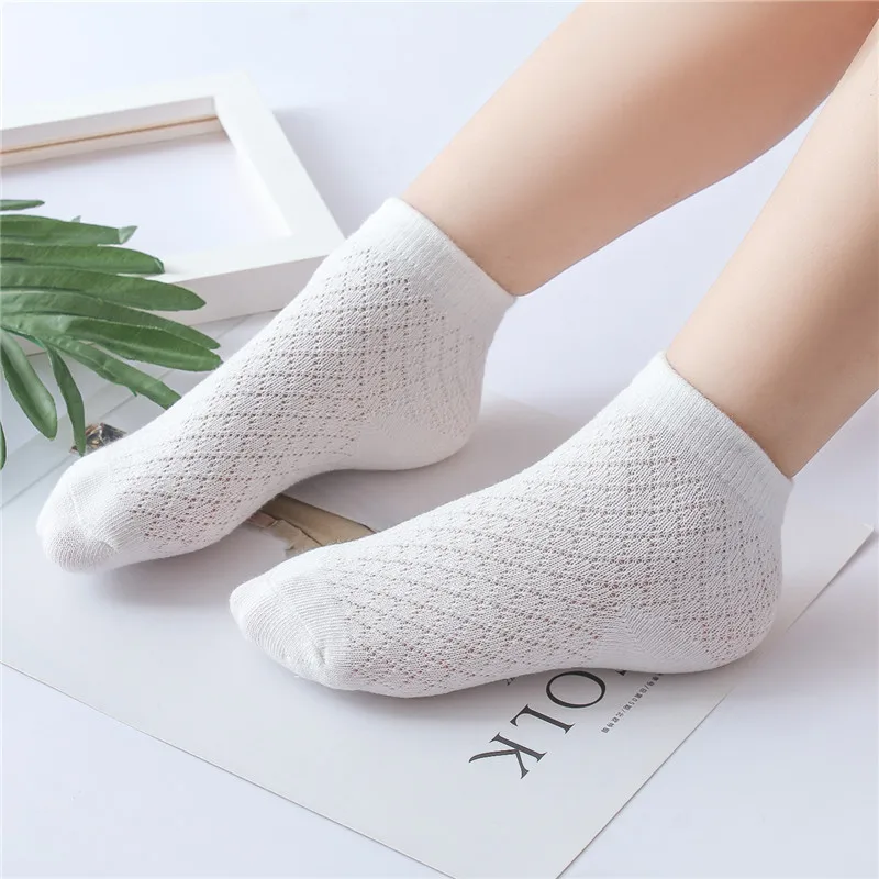 Sommer weiß Mesh Kinder Baumwoll socken Jungen Mädchen Sport Socken Frühling Baby haut freundliche Baumwoll socken 5 Paar