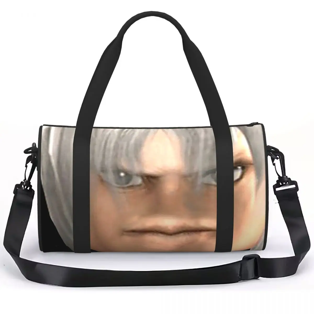 Blursed Dante - Devil May Cry Ugly Funny Face Meme Luggage Bag Large Capacity Duffle Tote Bag Handbags Gym Bags Fitness
