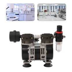 60L/m (2.12cfm) 200W 1450r/min Industrial Oilless Vacuum Pump Lab Oil Free Medical Mute Piston Pump with Air Filter 110V New