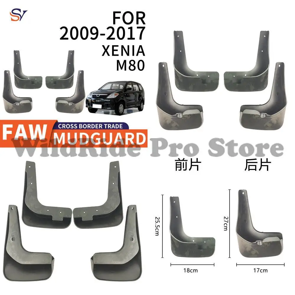 

Front and Rear Mudguards for 2009-2017 FAW XENIA M80 Car Tires PP Soft Rubber Fender Protection Easy Installation