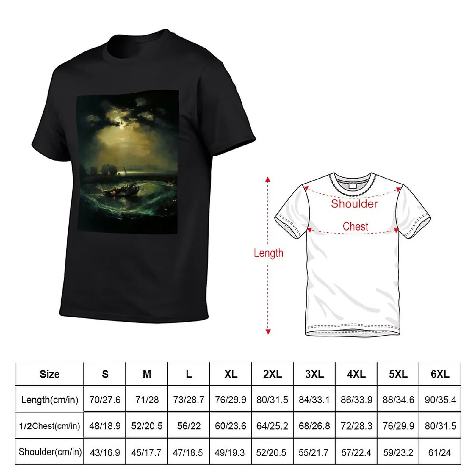 New Joseph Mallord William Turner - Fishermen at Sea T-Shirt boys animal print shirt plus size tops Men's t-shirt