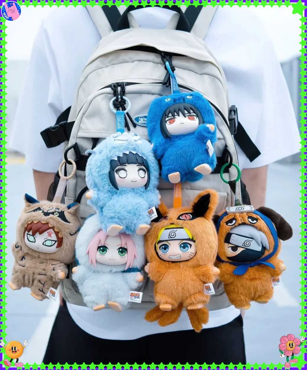 

vv Shippuden Beast Party Series Cute Plush Doll Toy Cartoon Backpack Pendant Anime Peripheral Gift Box Naruto Blind Box Gift