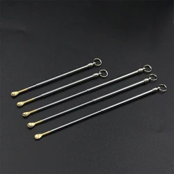 Creative Scalable Brass Ear Spoon Ear Wax Remover Curette Portable Mini Ear Cleanning Tool With Keyring Pendant Reusable