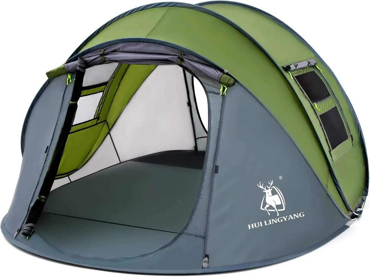 

4 Person Easy Pop Up Tent,9.5’X6.6’X52'',Waterproof, Automatic Setup,2 Doors-Instant Family Tents for Camping, Hiking & Travelin