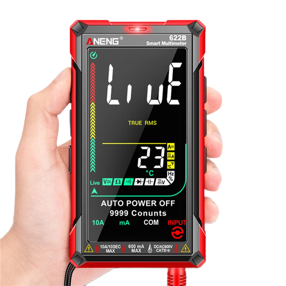 AC/DC Voltage Tester Intelligent Multimeter Auto Rangewith Laser Lamp Voltage Detector Multifunctional for Zero Fire Line Check