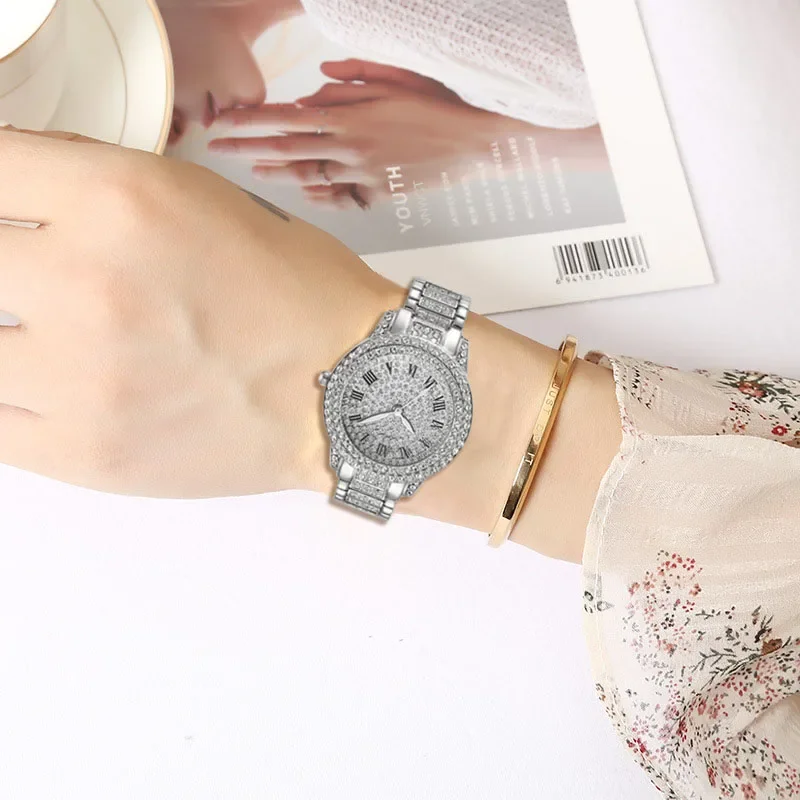 Montres-bracelets en biscuits et diamants pour femmes, marque de luxe, pour dames