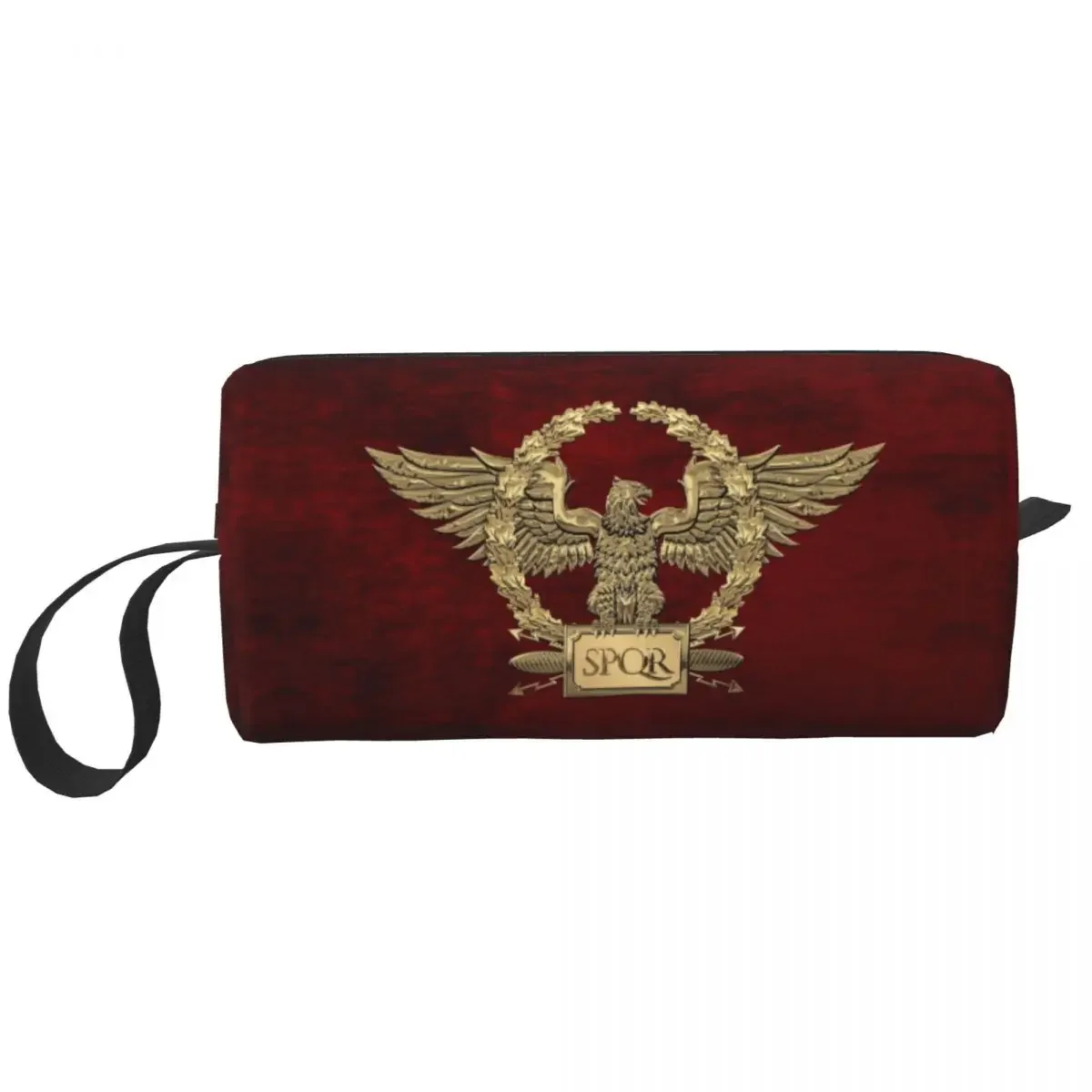 Cute Gold Roman Imperial Eagle Travel Toiletry Bag for Women Rome SPQR Makeup Cosmetic Bag Beauty Storage Dopp Kit