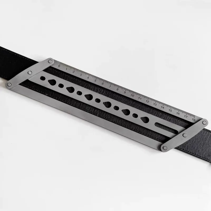 Gürtel-Hilfspositionierungs-Lochzange, verstellbare Lochabstandsvorlage, professionelles handgefertigtes Leder-DIY-Werkzeug – Detail 8