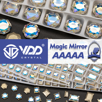 VDD 20/72Pcs Magic Mirror AAAAA Top Quality Glass Fancy Rhinestones Crystal Flat Back Glitter 3D Stones Nail Art DIY Accessories