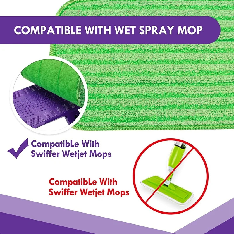 8 Pcs Reusable Microfiber Mop Pads For Swiffer Wet Jet Mops Washable Microfiber Mop Pads For Wet And Dry Use Mop Pad