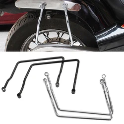 2PCS 25cm Black/ Chrome Motorcycle Saddlebag Support Bar Bracket Guard Rail Luggage Fit for Yamaha Honda Harley Universal