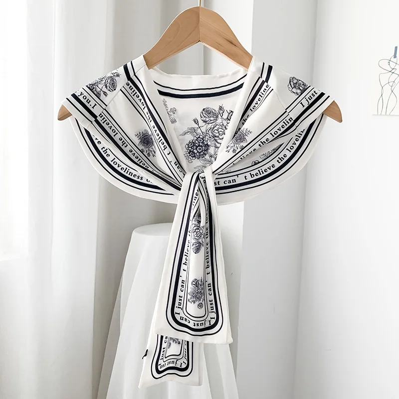 2025 Cape for Summer Outdoor Decoration Women's Printed Ice Silk Sunscreen Shawl Air-conditioned room Thin Fake Collar Cloak
