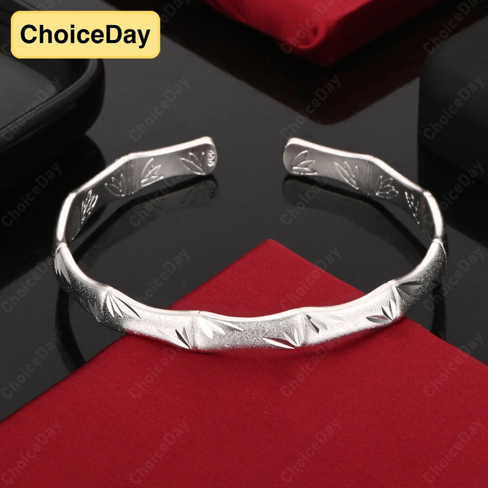 

ChoiceDay 925 sterling silver exquisite pattern open bracelet for women temperament fashion charm accessories gift