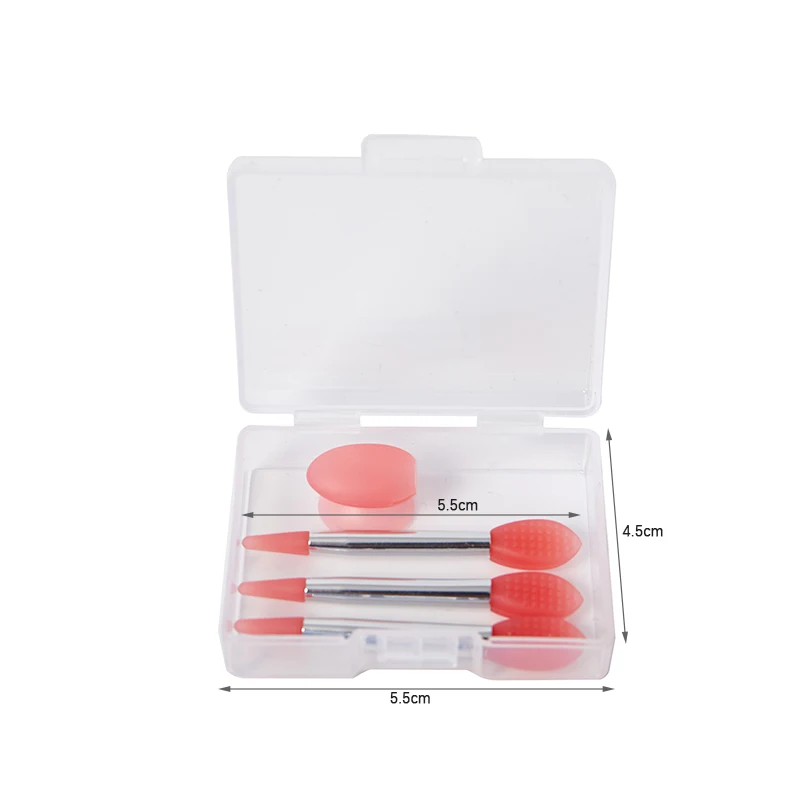 3PCS Silicone Lip Balms Lip Mask Brush With Sucker Dust Cover Makeup Brushes Lip Film Brush Anti-lost Dust Cover