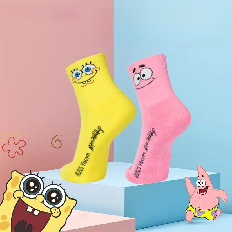

Cute SpongeBob & Patrick Running Fitness Socks - Moisture Wicking, Wear-Resistant Badminton & Sports Socks - Great Gift