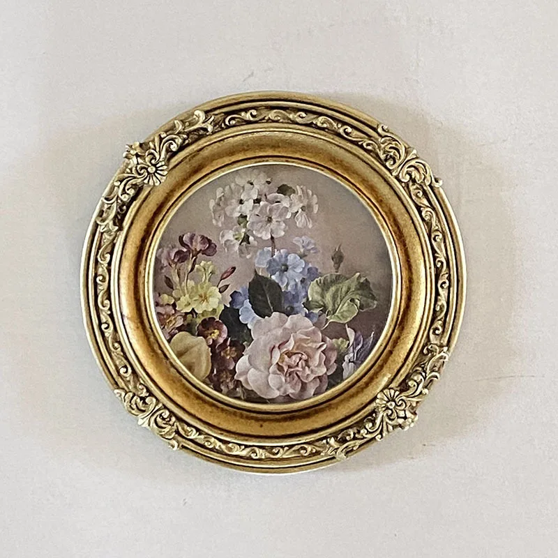 

Mutihome Room Decoration Photo Frame Picture European Relief Resin Photo Frame Circular Wedding Photo Children's Photo Frame