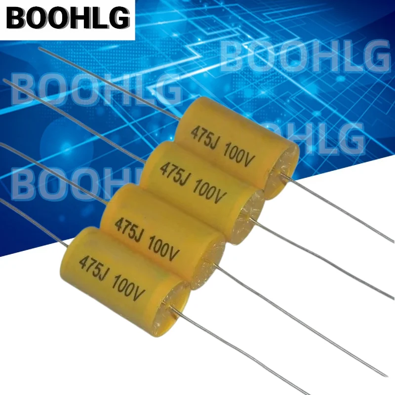 5PCS SPIRIT MET MKT 100V 475J 4.7UF4.7J 14X25mm Axial Horn Divided Film Capacitors