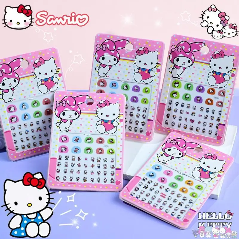 1Pcs Sanrio Hello Kitty Nail Stickers Children Kawaii Kuromi My Melody Cinnamoroll ﻿Cartoon Waterproof Nail Decoration Stickers