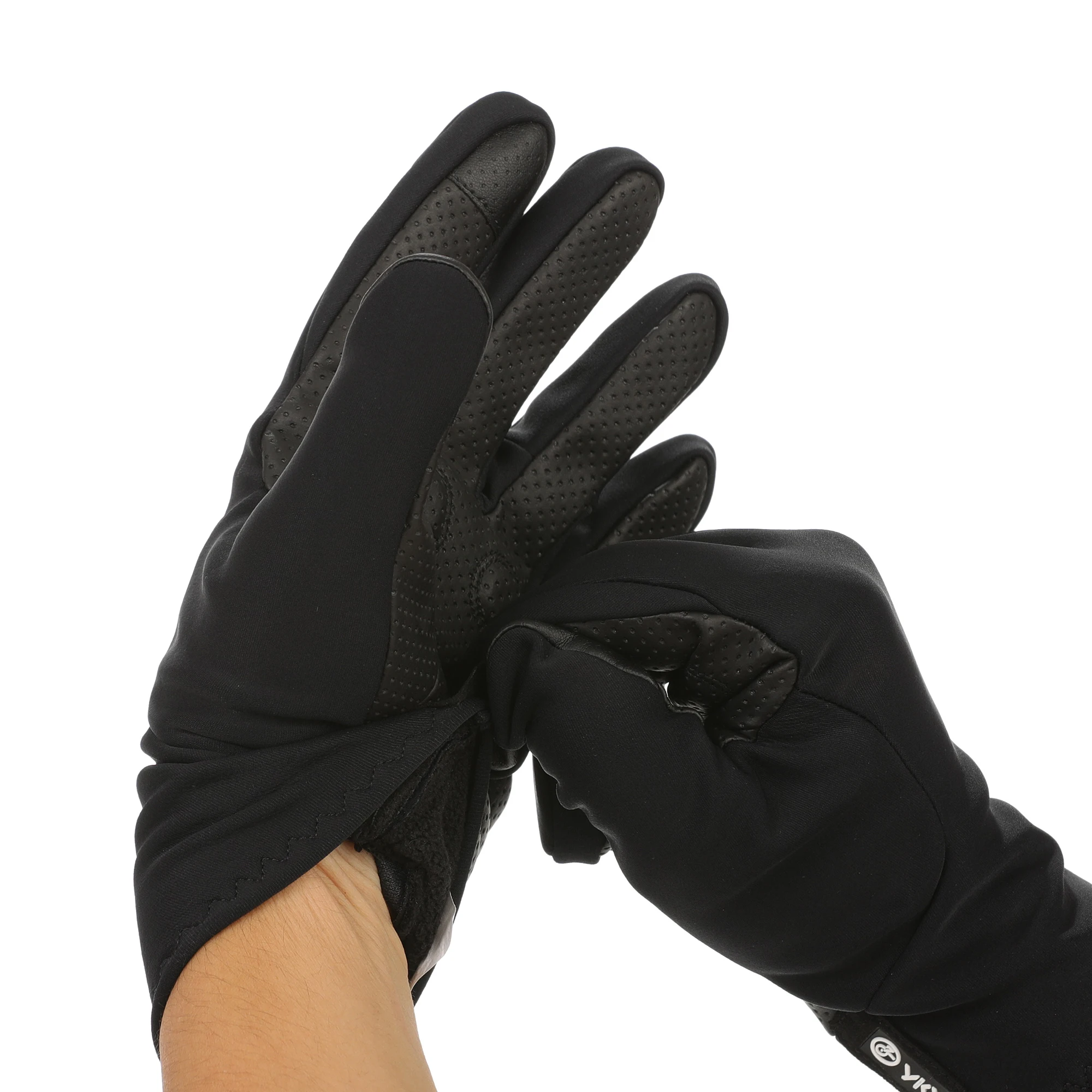 YKYWBIKE Touchscreen-Fahrradhandschuhe mit Vollfinger-Design, Fleece-Futter, winddicht, wasserabweisend, stoßdämpfend, für MTB und Rennrad – Detail 18