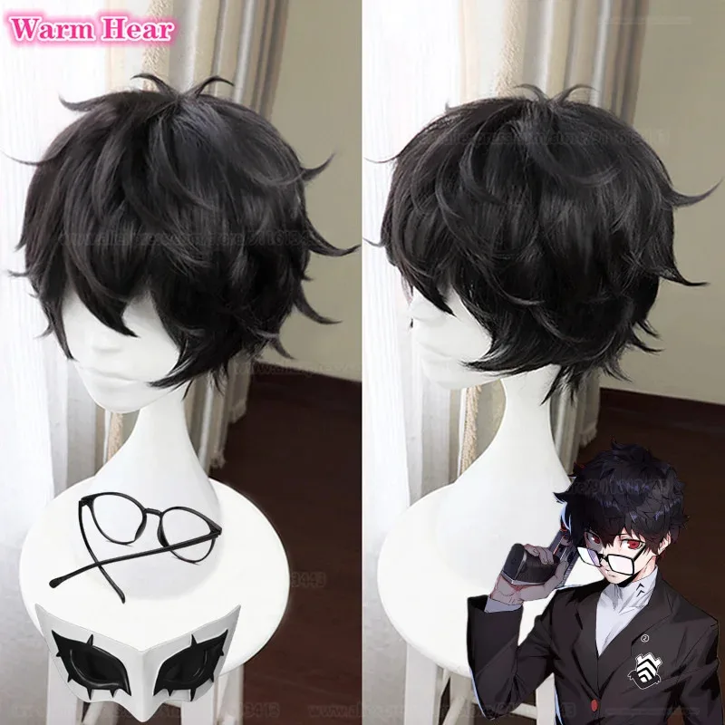2025 Новая игра P5 Косплей Парик Kurusu Akira Короткий 30 см Черный Парик Косплей Amemiya Ren Термостойкие Волосы Хэллоуин Джокер Парик ☆ ☆ 2025 Новая игра P5 Косплей Парик Kurusu Akira Короткий 30 см Черный Парик Косплей Amemiya Ren Термостойкие Волосы Хэллоуин Джокер Парик ☆ ☆