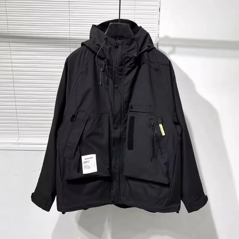 Owen seak Men Cotton Jacket Gothic Style Men\'s Clothing Autumn Zipper Flying Jacket Women High Street Hip Top Black Coat