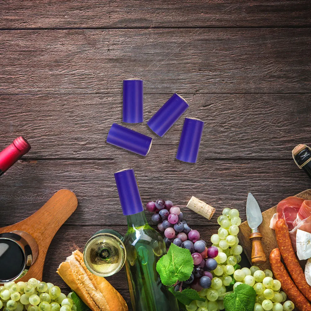 

30pcs Heat Shrink Bottle Caps 30mm Diameter 60mm Height Red Seal Preserving Caps Shrink Wrap Tops Bottle Stoppers Kitchen