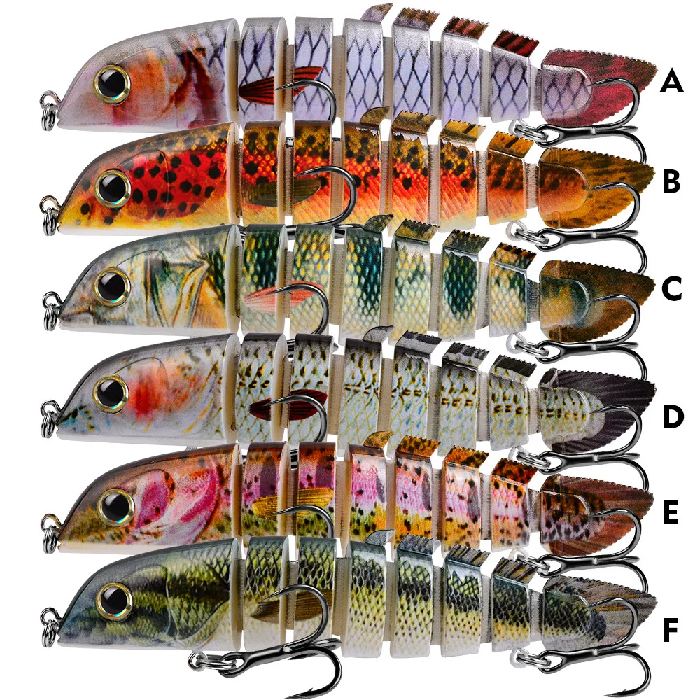 Sea.Yolo 13cm Swimbait Fishing Lure Lifelike 8-Segment Multi Jointed Bait Hard Lure Wobbler for Pike Pesca Tackle Accessories