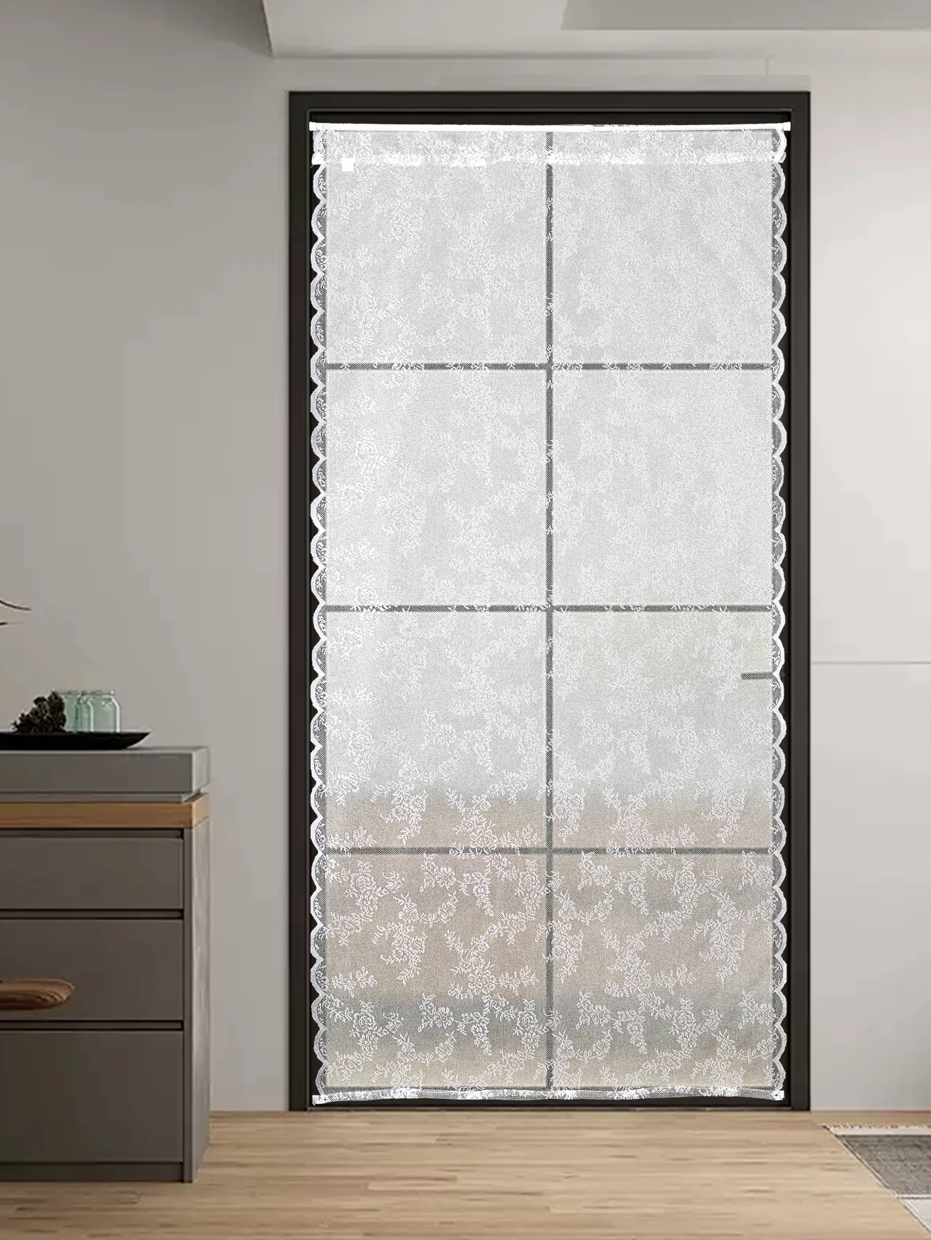 Lace Curtain Wear Rod European Style Elegant Romantic White Yarn Curtain Door Gauze Curtain Bedroom Bay Window