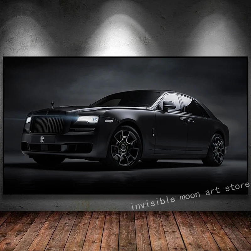 Cool Rolls Royce Ghost Wraith Black Badge Car Poster Art Canvas Painting Wall Print Picture Living Room Office Home Decor Cuadro