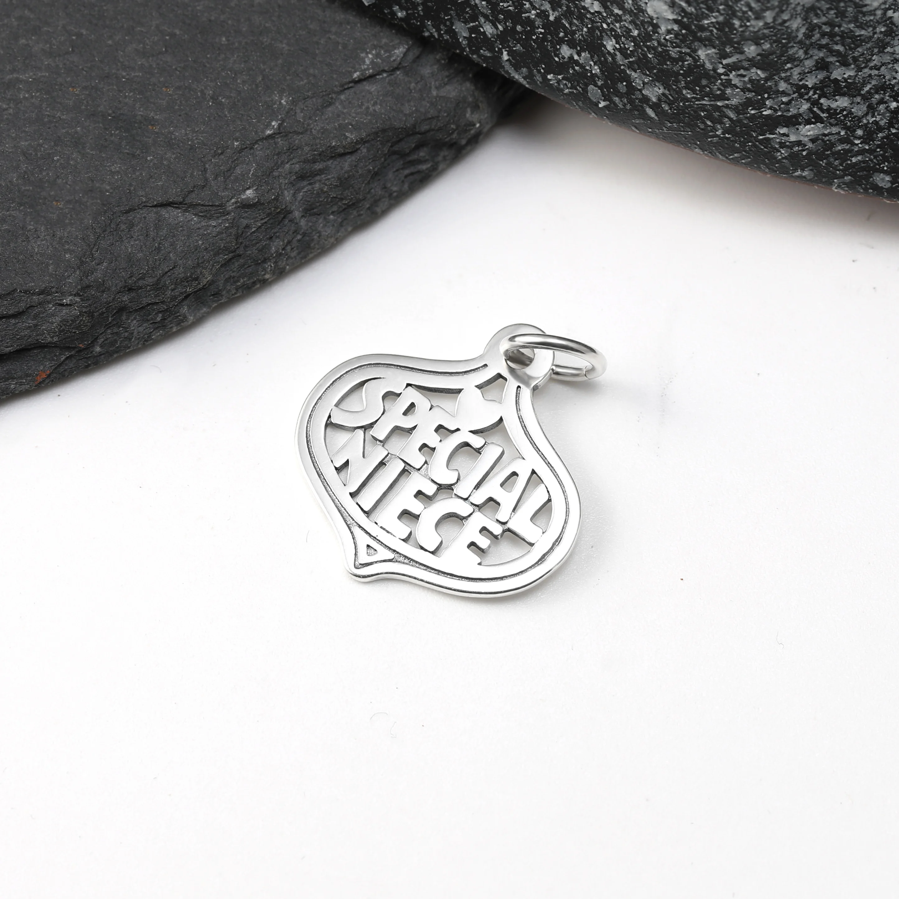 

DJ371 genuine 925 sterling silver letter fashionable special niece charm pendant DIY silver jewelry