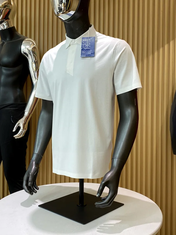 Light Business Series Men's Short Sleeve  Shirt Laser Perforated Seamless Glued Summer Quick Dry Casual Style Pure Color