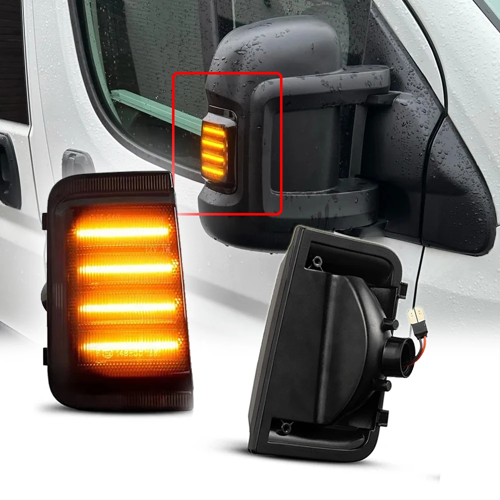 Flashing Amber Strobe Side Mirror Turn Signal LED Light for Peugeot Boxer Fiat Ducato RAM Promaster Citroen Jumper Relay