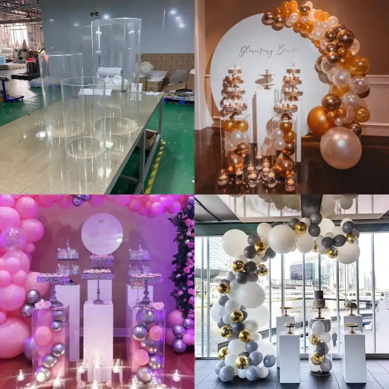 Wedding Centerpieces Table Acrylic Column Display Stand Pillar Plinth Road Lead Flowers Vase Cake Crafts Dessert Cake Holder