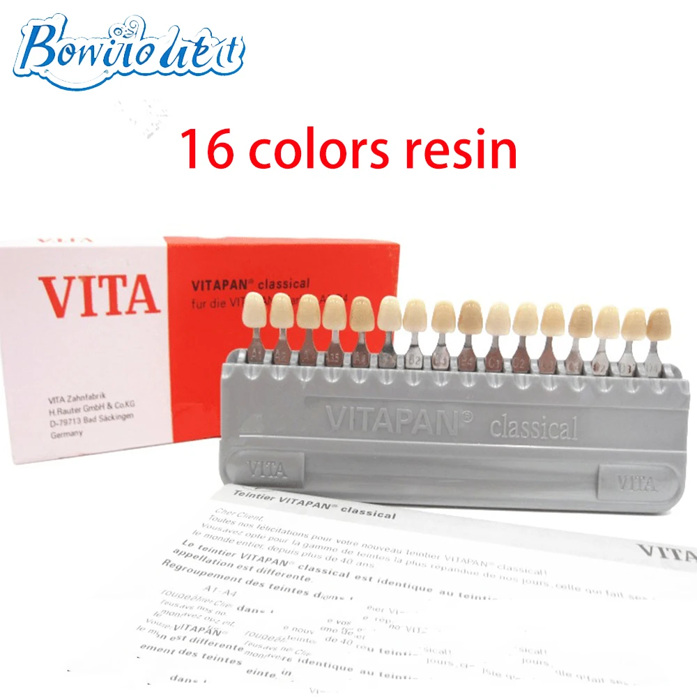 VITA 16 Colors Teeth Shade Guide Dental Whitening Polishing Kit Professional Ceramic VITAPAN Tooth Model Colorimetric Plate