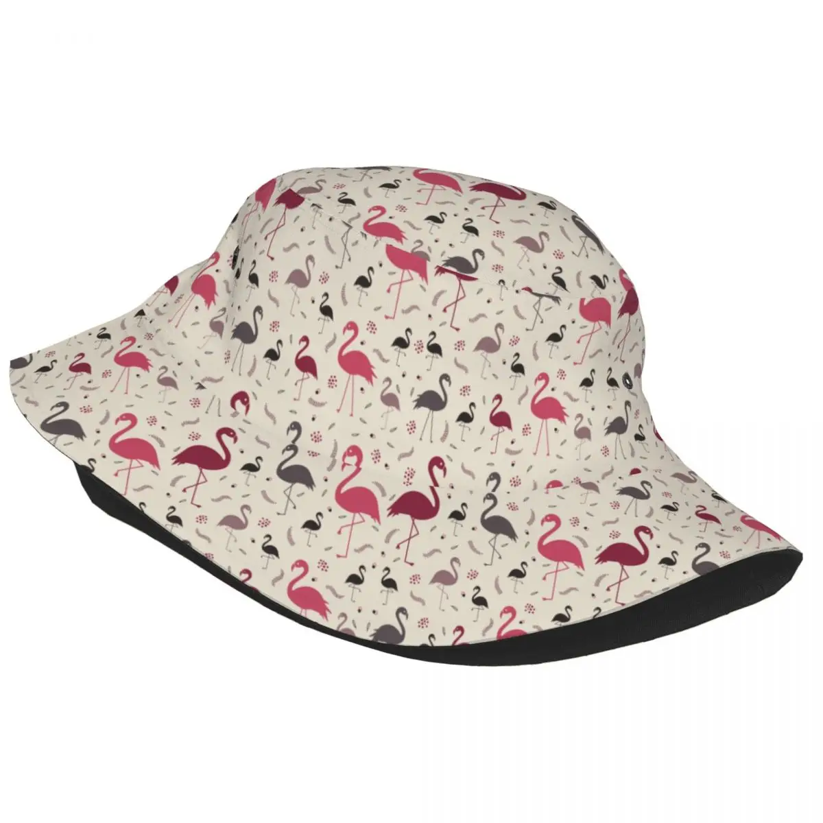 Flamingo Bird Pattern In Pastel Bucket Hats Women Men Unisex Fashion Summer Fisherman Cap